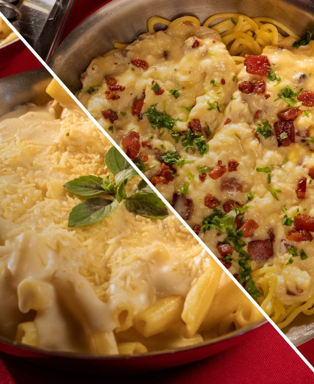 Rodízio de massas artesanais servido à mesa